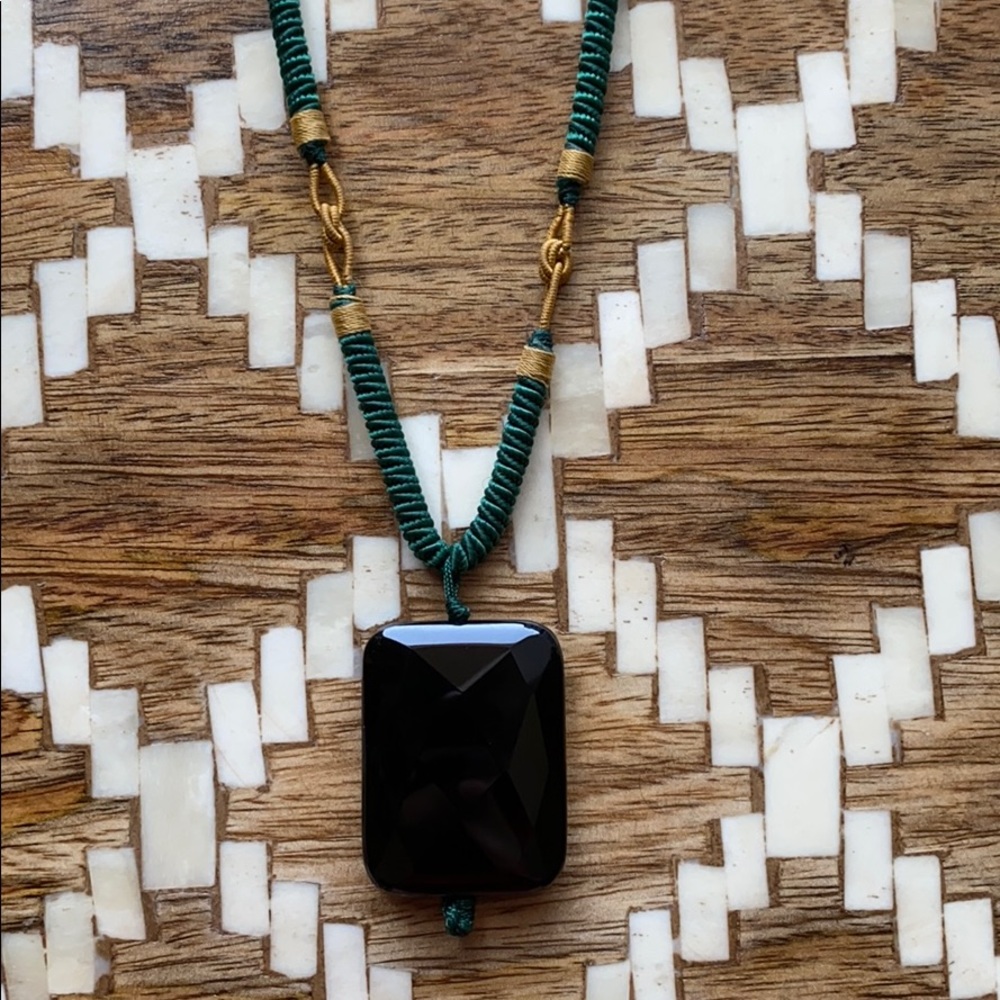 Faceted Black Stone Pendant